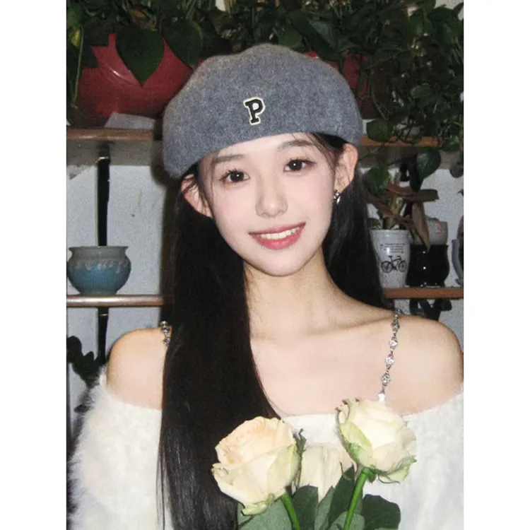 反戴保暖毛呢贝雷帽子女秋冬英伦复古画家帽潮前进帽鸭舌帽男潮