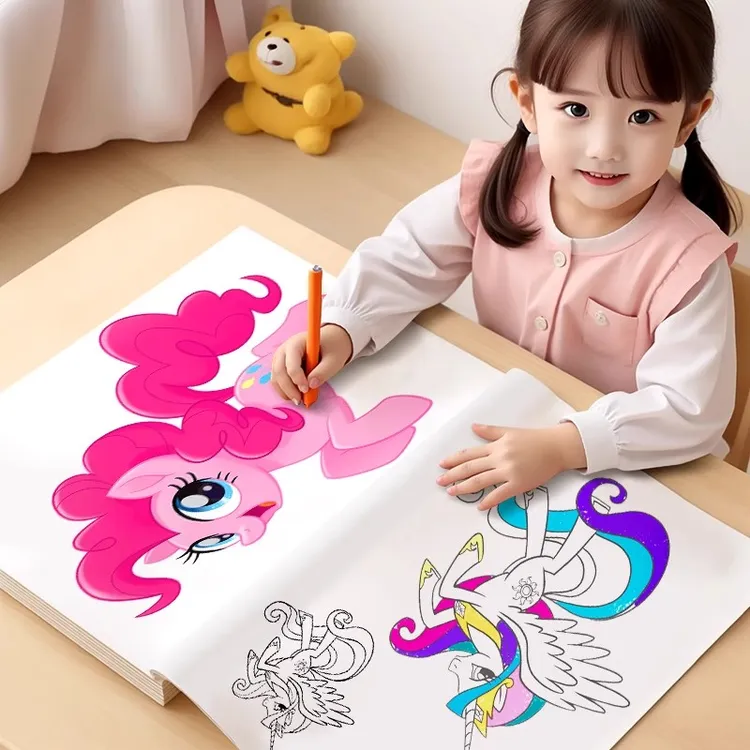 小马描摹本宝莉画画本绘画教程书绘画本图画本线描素描本幼儿园