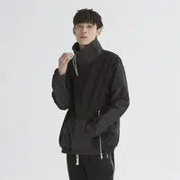 半高领抽绳卫衣外套拉链宽松休闲男女同款痞帅慵懒风男装冲锋衣