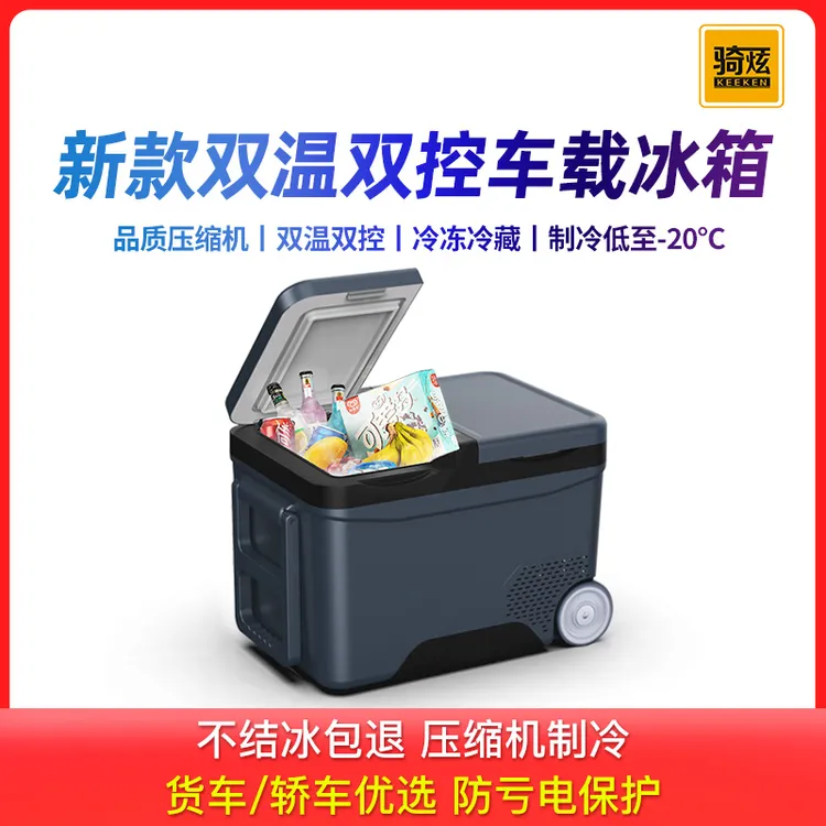 骑炫汽车车载冰箱冷藏冷冻车家两用宿舍双开门冰箱路虎冰箱12V24V