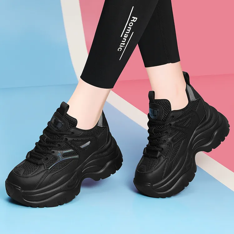 真皮老爹鞋女鞋2025新款春秋季厚底爆款轻便小个子运动休闲旅游鞋