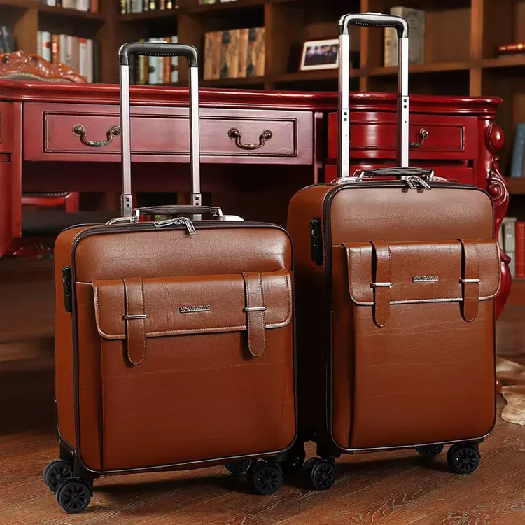 登机出差旅行拉杆箱男士行李箱20寸机长箱小型短途旅游耐用皮箱子