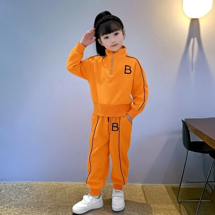 [专柜品质]女童多巴胺套装儿童洋气春秋季小女孩初中生亲子两件套