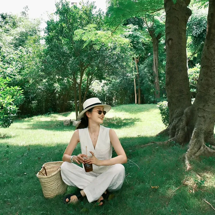 【2025夏季度假】套装白色棉麻马甲透气高级感长裤时尚小个子女装