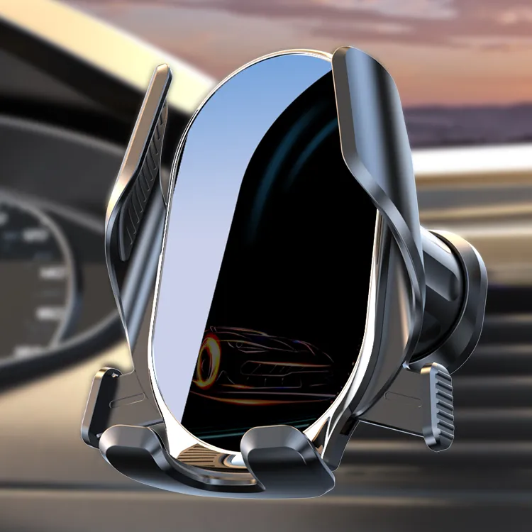 车载手机支架汽车出风口导航支架重力自动锁紧伸缩挂钩安静无异响