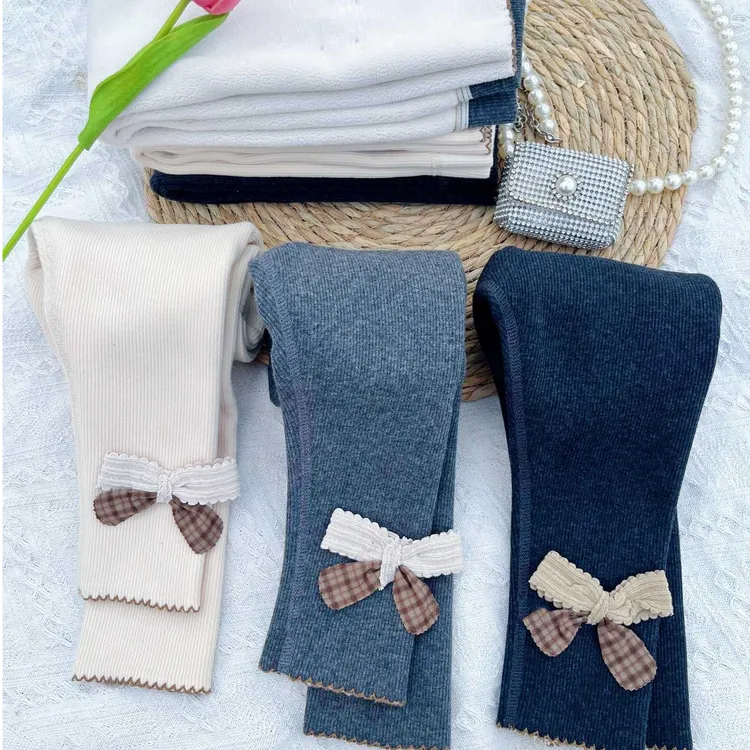 【秋冬无骨一体绒】双拼蝴蝶加绒加厚小童打底裤秋季外穿宝宝洋气绒