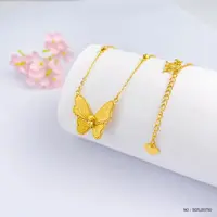 5G黄金调节间珠蝴蝶套链足金999时尚百搭简约仙女超仙精致小众