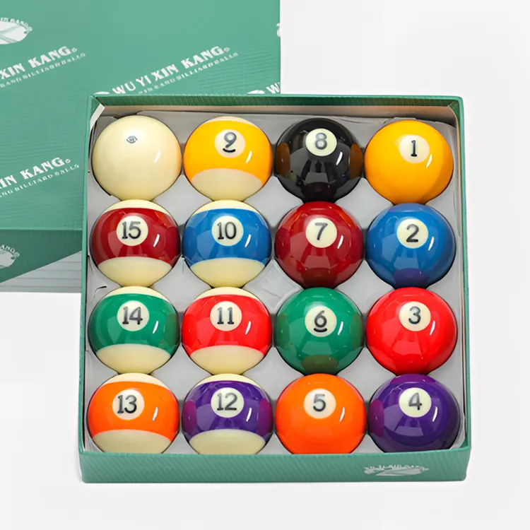台球球子水晶黑八台球子美式十六彩桌球球子大号台球一整盒水晶球
