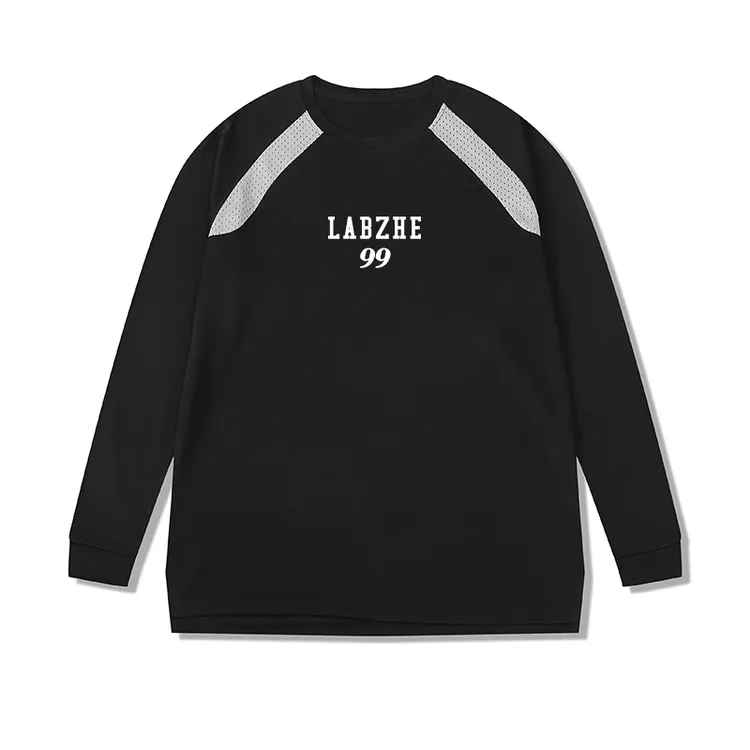 揽步者美式投篮服秋季撞色长袖速干健身跑步运动户外篮球训练服