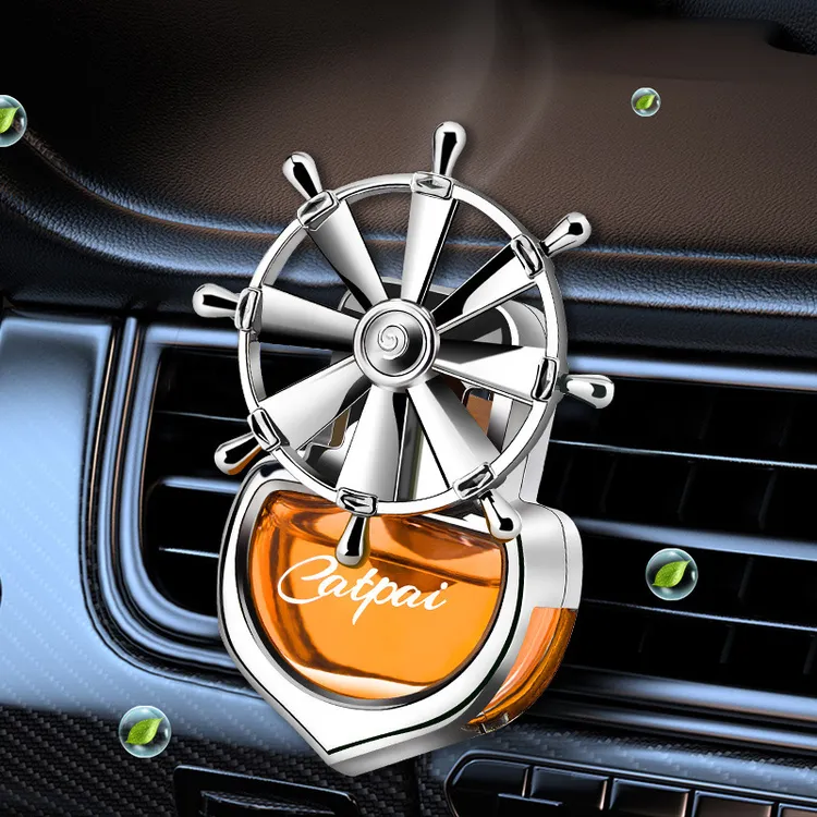 车载香薰汽车香水车用出风口摆件车内香水车用香水车上旋转小风车