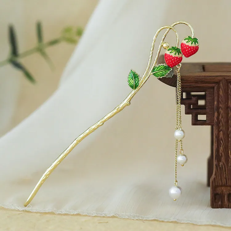 古风发簪盘发高级感美人鱼尾流苏气质铃兰珍珠水钻发钗汉发饰品女