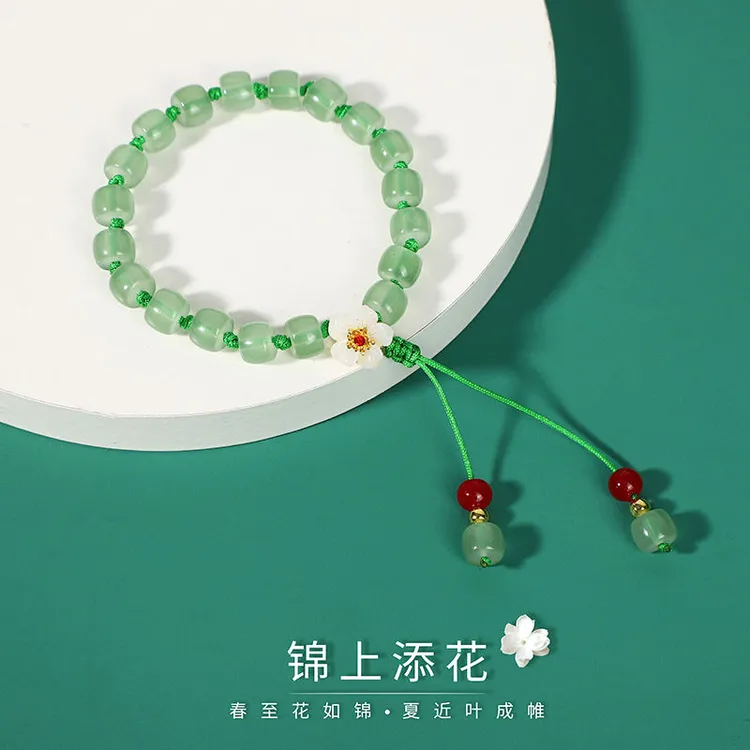锌合金亚克力手链 新中式玉兔手链月亮手串设计古风转运珠颜值女