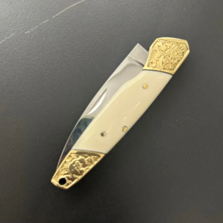 仿牛骨柄铜头折叠吃肉削水果瓜果刀