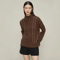 【小北专属】M731095复古麻花针织衫女圆领时尚显瘦百搭套头衫