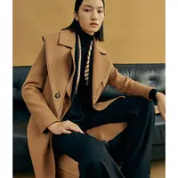 【陈大可】简约毛呢大衣女冬季气质干练显瘦呢子外套M432018