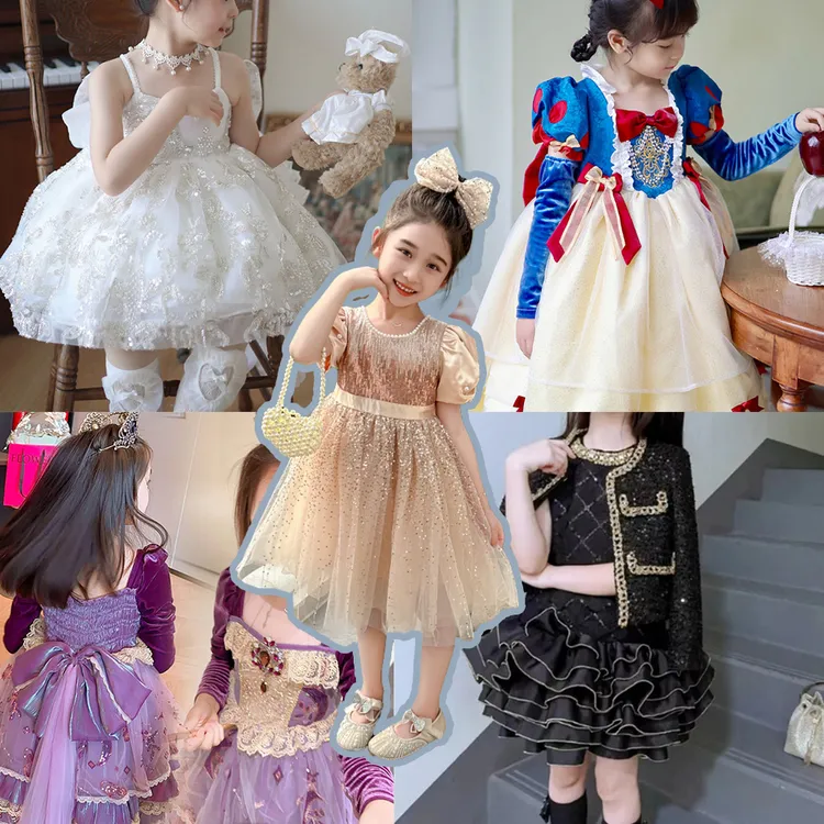 2024新款女童重工连衣裙韩版礼服