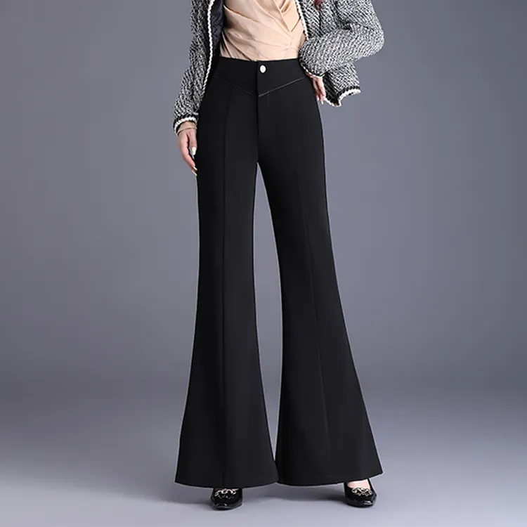 秋冬微喇叭裤高腰显瘦修身休闲西装夏季长裤新款垂坠高级感女裤子
