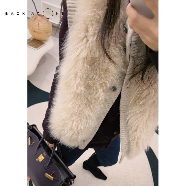 BackAtOne   “小华丽”B*C家手工拉绒皮毛一体马甲  BDF-1GE089C-K