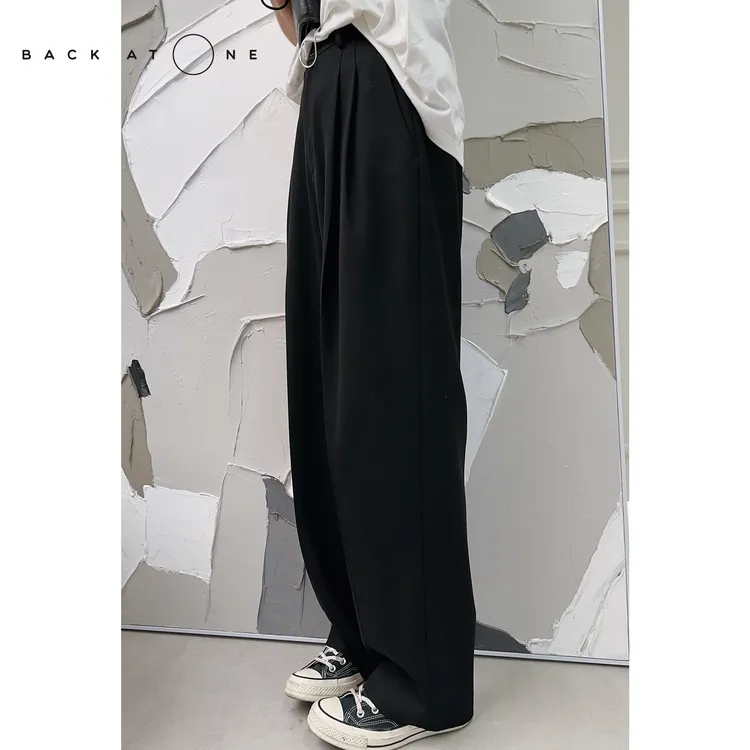 BackAtOne “自在形迹” 时尚百搭显瘦黑色西裤 BAO-23SS-M030-C