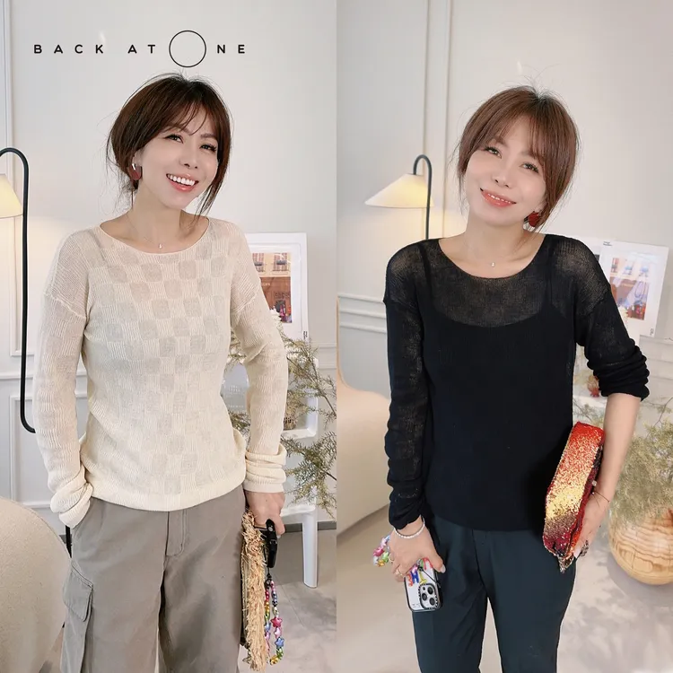 BackAtOne “无尽温柔”方形修身弹力长袖衫 BES-1AB054B-K