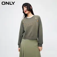 ONLY2025秋季新款刺绣字母宽松套头卫衣慵懒风女装休闲|12539S014