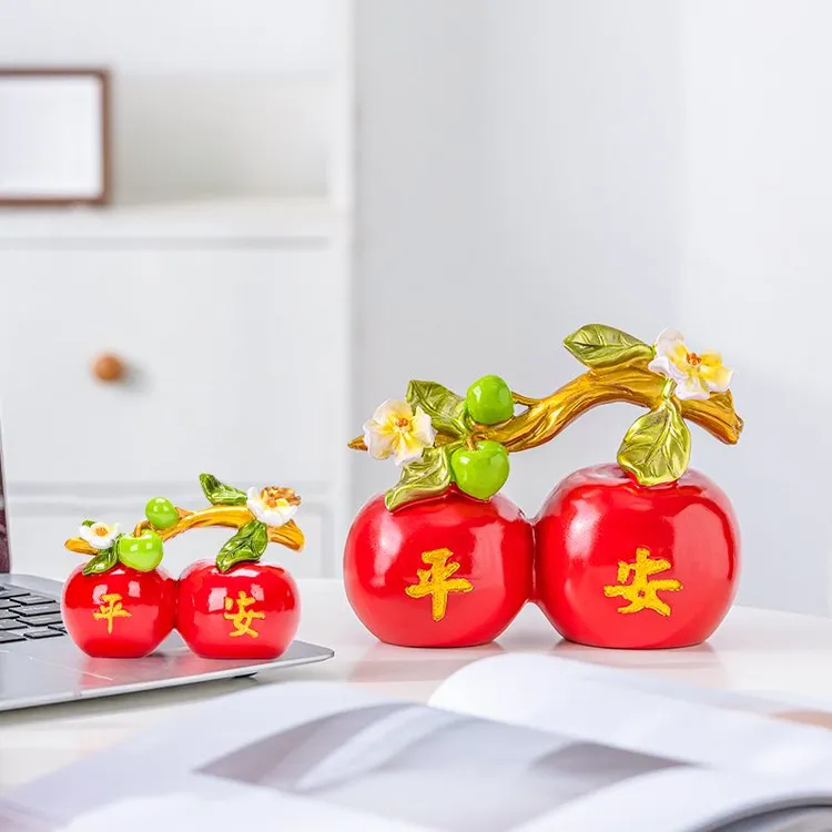 福禄平安苹果摆件中式招财客厅电视酒柜装饰品乔迁新居平安夜礼品