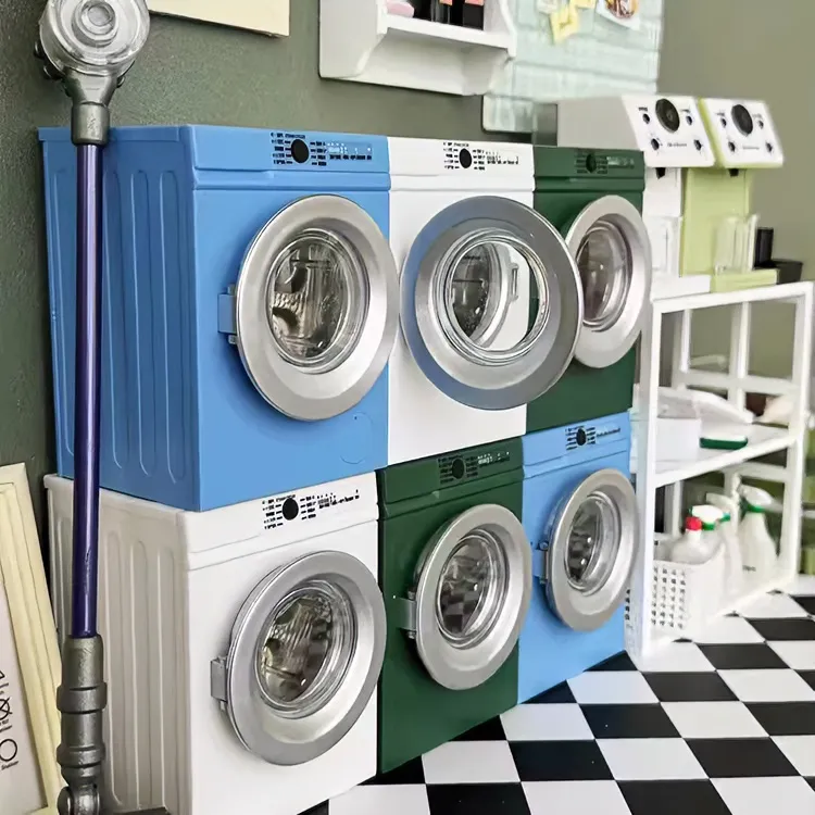 过家家玩具可动迷你洗衣机微缩模型娃用家电电器网红款儿童玩具