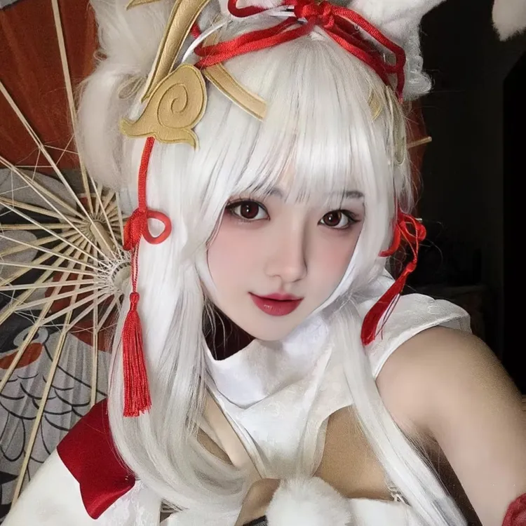 祈雪灵祝公孙离cos假毛长直发网红假发日常lolita全套白色万用毛