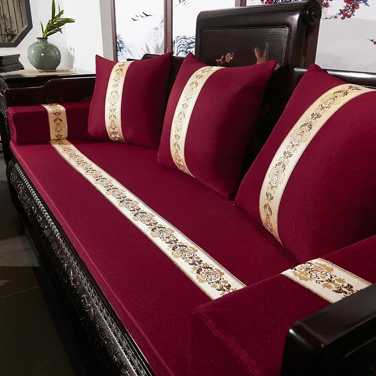 港途[直播间定制专拍]亚麻中式红木椅垫沙发垫茶桌椅垫太师椅圈椅