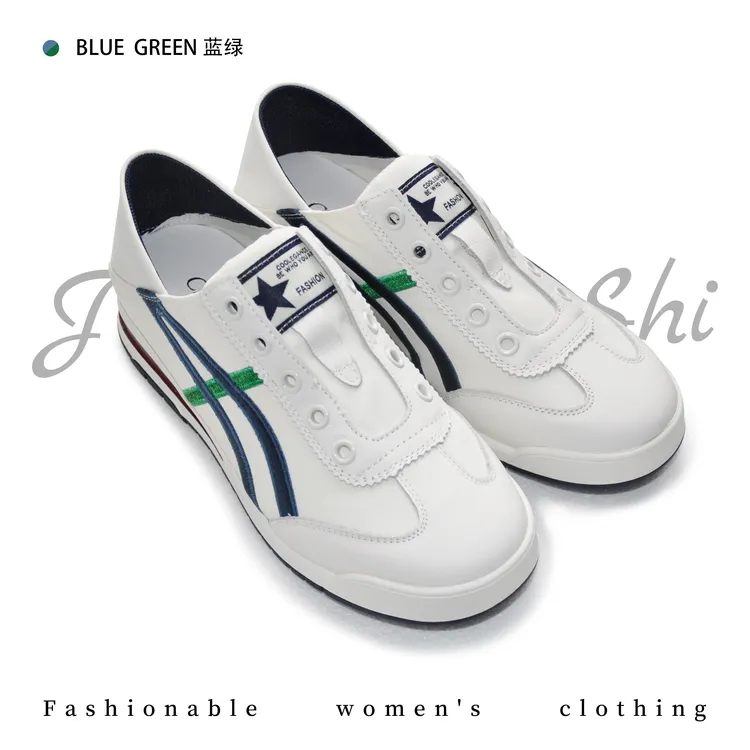 无鞋带休闲平底小白鞋   中年妈妈减龄简约运动百搭圆头女款鞋006