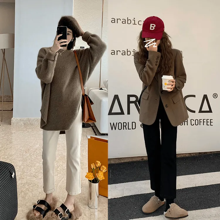 孕妇直筒牛仔裤夏季薄款韩版外穿显瘦烟管裤春秋时尚九分休闲裤子