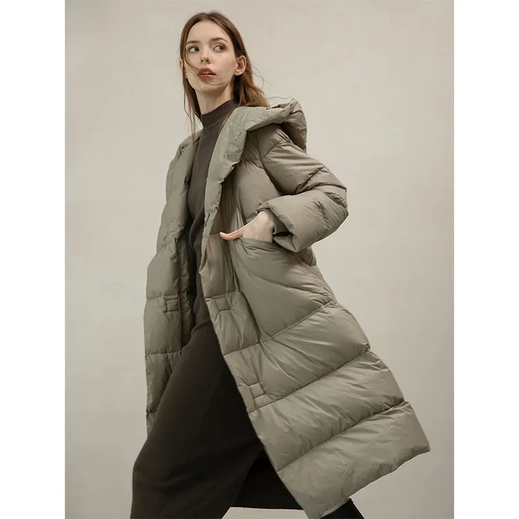 Mix Selection |保暖连帽羽绒服冬季外套长款防风通勤GAW22W083