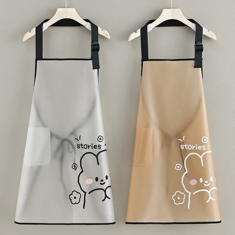 半透明TPU防水防油围裙厨房专用时尚新款餐厅家务做饭干活工作服