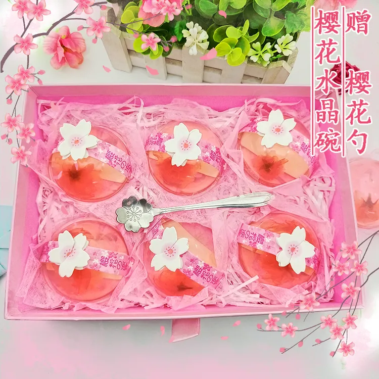 日式樱花果冻布丁礼盒玫瑰花果冻 少女高颜值网红零食生日礼物 