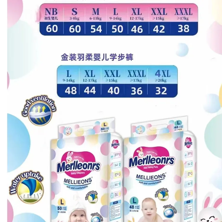 MELLIEONS /英/国/花/王/纸尿裤拉拉裤全芯体瞬吸绵柔超薄