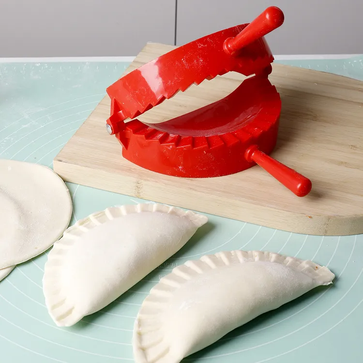 【御慕】手动包饺子模神器红色塑料饺子模具家用饺子模具大号花型款