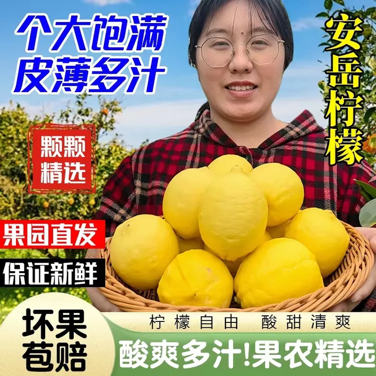 【精品包装】安岳黄柠檬  3/5/9斤装 果园直发 独立包装 酸甜多汁