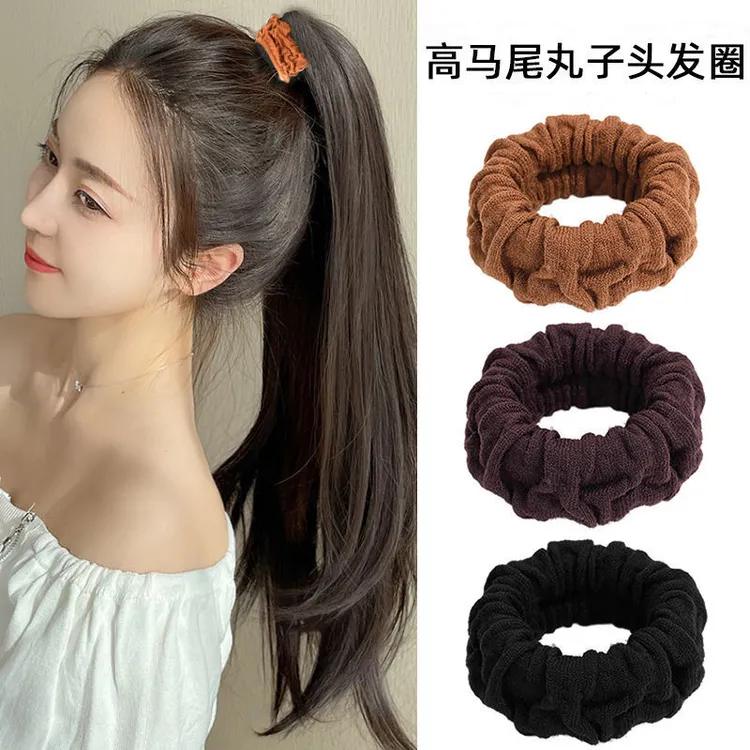 高弹力无缝百搭高马尾弹力头绳扎头发加粗耐用发绳橡皮筋秋冬发圈