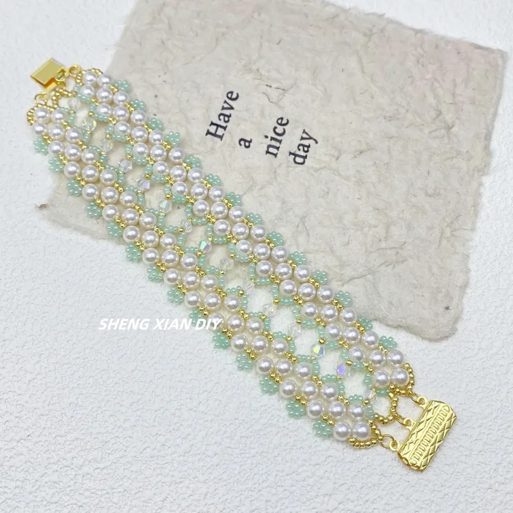 薄荷曼波蕾丝手链【材料包/成品】