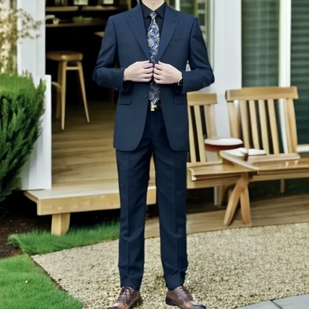 男式100%羊毛西服套装修身商务职业休闲结婚气质时尚四季款