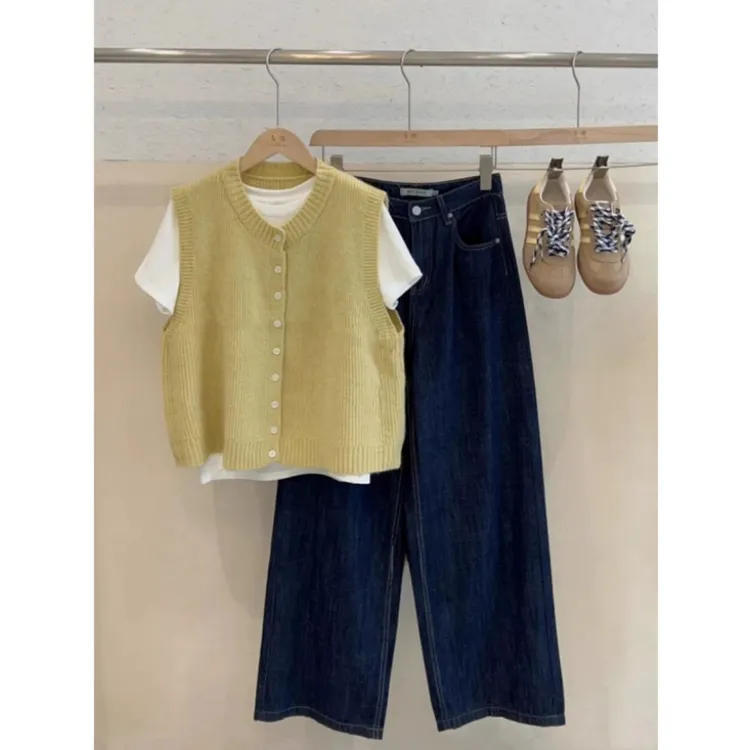 复古外穿马甲针织背心女春秋季新款洋气叠穿坎肩开衫马夹无袖上衣