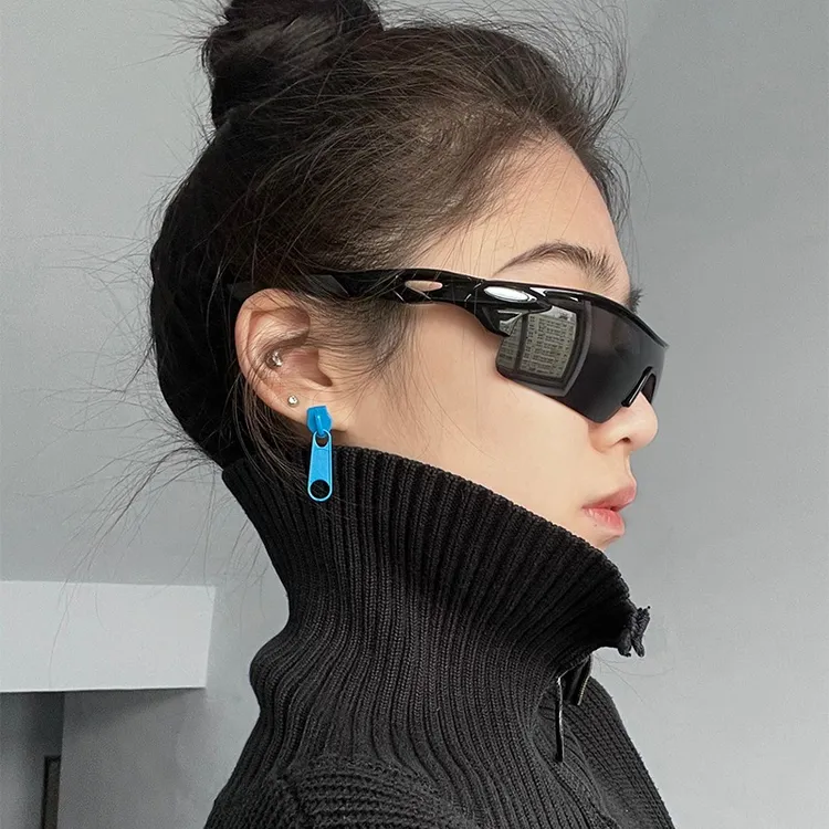 蒜了耳 铜合金耳饰 搞怪拉链耳环独特耳钉彩色耳坠马伊琍同款小众