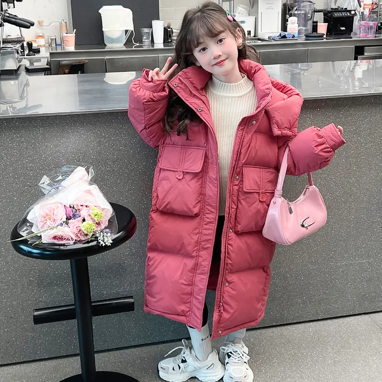 韩版棉服女长款过膝2024新款秋冬洋气韩版宽松连帽加厚棉衣女外套