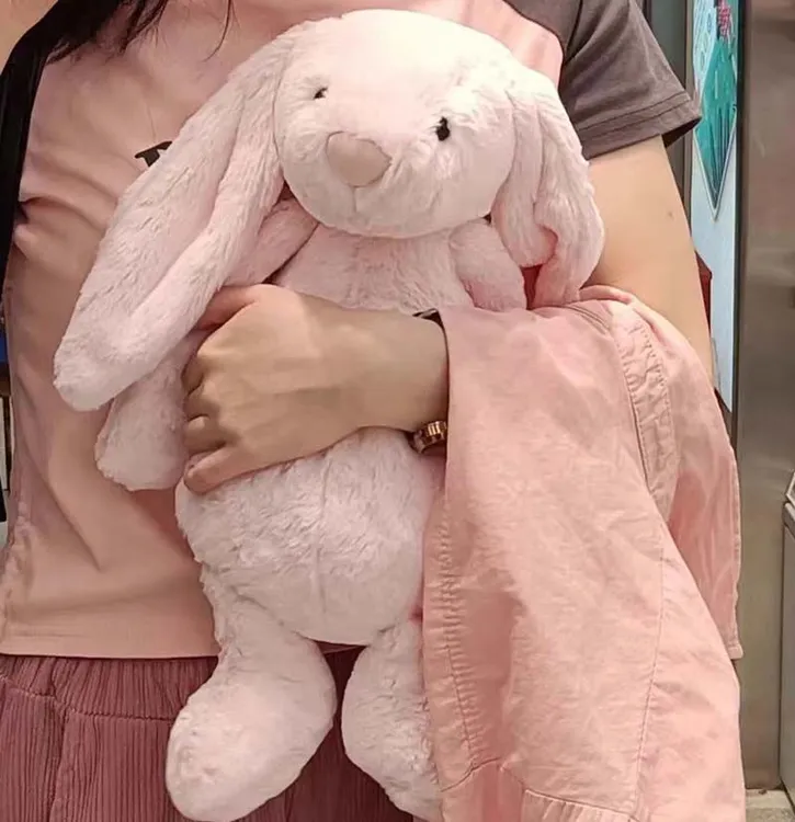 网红可爱粉色邦尼长耳兔娃娃毛绒玩偶宝宝毛绒玩具抱枕生日礼物