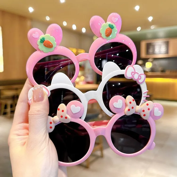 儿童墨镜可爱太阳镜遮阳防晒女童宝宝卡通公主婴儿儿童遮阳镜