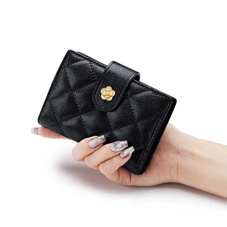 英皇保罗钱包新款女士真皮钱夹简约时尚短款菱格高级多功能零钱包