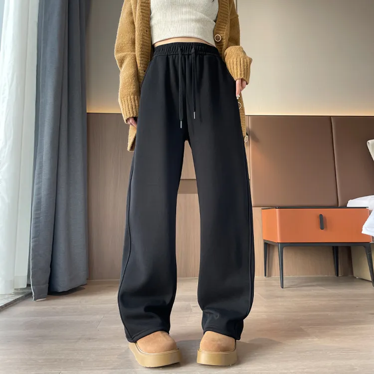春秋运动裤女秋冬2025新款白色显瘦春秋休闲卫裤小个子直筒裤