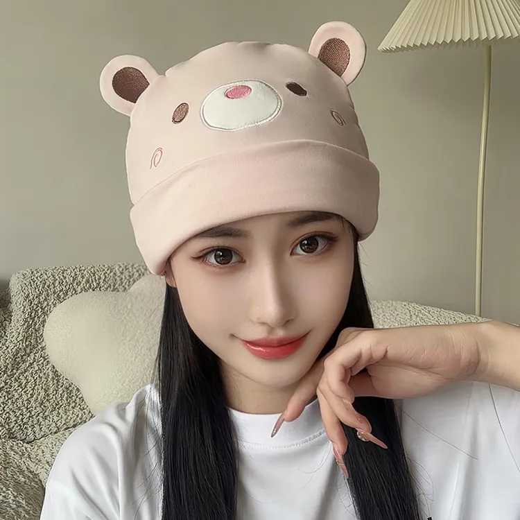 秋冬月子帽产妇坐月子双层保暖厚款防风帽子孕妇护额头产后帽时尚