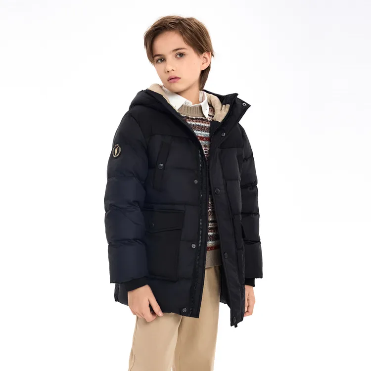 POLOWALK童装秋冬新品连帽长袖男童羽绒服B6GW441K0081