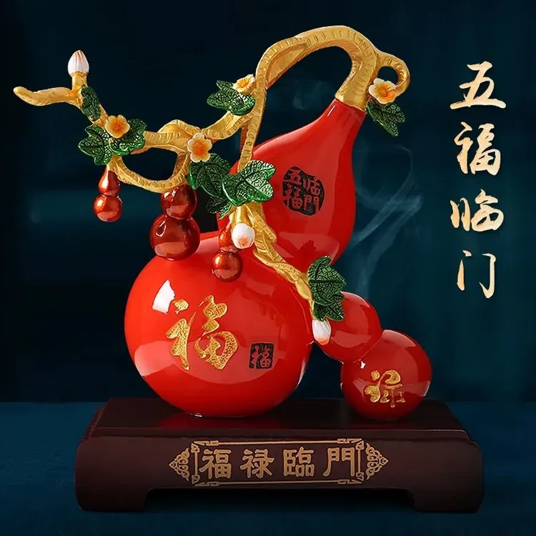 葫芦摆件葫芦中式家居电视柜饰品乔迁新居礼品